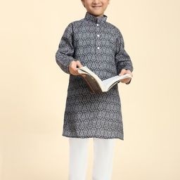 Pro-Ethic STYLE DEVELOPER Boys Ethnic Motifs Printed Regular Kurta With Pyjamas image 3
