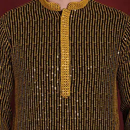 Jompers Embroidered Regular Sequinned Kurta with Pyjamas image 3