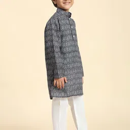 Pro-Ethic STYLE DEVELOPER Boys Ethnic Motifs Printed Regular Kurta With Pyjamas image 5