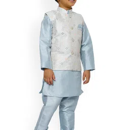 Pro-Ethic STYLE DEVELOPER Boys Embroidered Kurta with Pyjamas & Jacket image 4