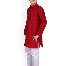 Pro-Ethic STYLE DEVELOPER Boys Abstract Printed Mandarin Collar Kurta With Pyjamas image 3