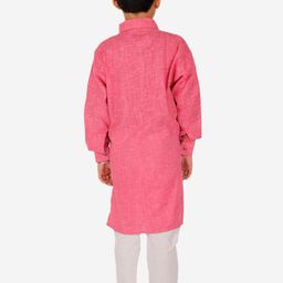 Pro-Ethic STYLE DEVELOPER Boys Peach-Coloured Angrakha Kurta with Pyjamas image 4