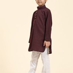 Pro-Ethic STYLE DEVELOPER Boys Self Designed Mandarin Collar Kurta with Pyjamas image 3
