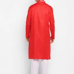 DEVOILER Men Red Kurta with Pyjamas image 2