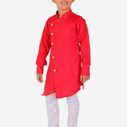 Pro-Ethic STYLE DEVELOPER Boys Red & White Kurta with Pyjamas image 2