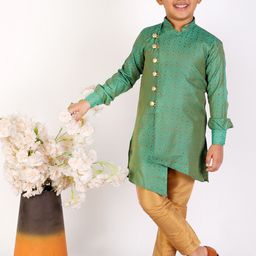 Pro-Ethic STYLE DEVELOPER Boys Ethnic Motifs Woven Design Kurta with Pyjamas image 4