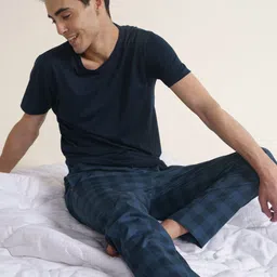 DAMENSCH Men Printed Stretch Tapered Cotton Lounge Pants-picture-55