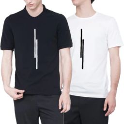 Pack of 2 Men Printed Round Neck Polyester Black, White T-Shirt-image-38