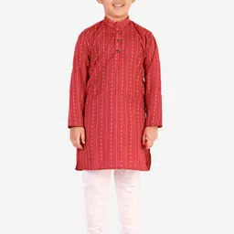 Pro-Ethic STYLE DEVELOPER Boys Red Printed Pure Cotton Kurta with Pyjamas-image-76