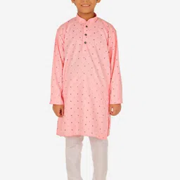 Pro-Ethic STYLE DEVELOPER Boys Pink Printed Pure Cotton Kurta with Pyjamas-18