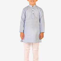 Pro-Ethic STYLE DEVELOPER Boys Blue Striped Pure Cotton Kurta with Pyjama-57