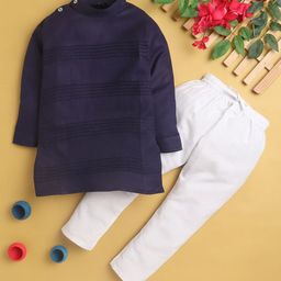 BAESD Boys Mandarin Collar Straight Kurta With Pyjamas-picture-49