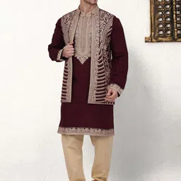 Jompers Ethnic Motifs Embroidered Regular Chikankari Kurta with Churidar-image-14