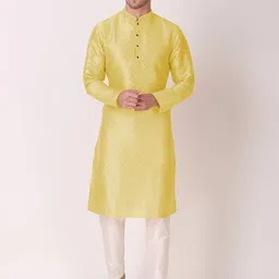 Koshin Mandarin Collar Regular Kurta with Pyjamas-image-45