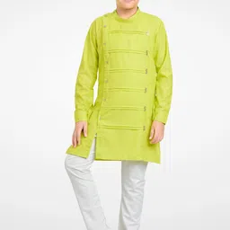 Jeetethnics Boys Green Kurta with Pyjamas-image-49