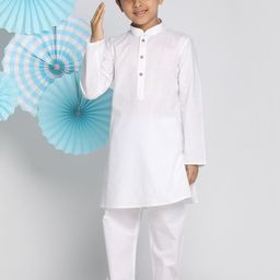 VASTRAMAY Boys Pure Cotton Kurta & Pyjama with Cap-image-60