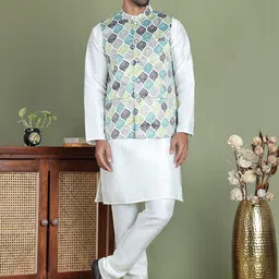 Jompers Men Floral Printed Regular Kurta with Churidar-picture-12