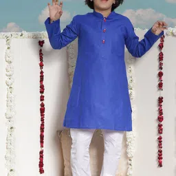 VASTRAMAY Boys Long Sleeves Kurta with Pyjamas-picture-16