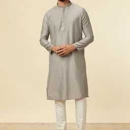 Manyavar Floral Woven Design Kurta with Pyjamas-image-45