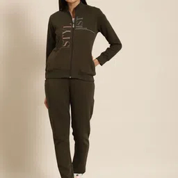 Sweet Dreams Women Olive Green Printed Pyjama Set-picture-0