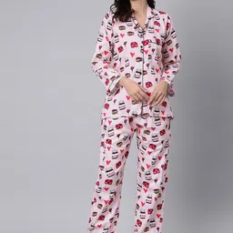 Pyjama Party Women Cotton Printed Night suit-image-50