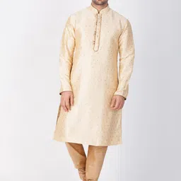 VASTRAMAY Men Woven-Design Straight Kurta With Churidar-picture-27