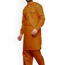 Pro-Ethic STYLE DEVELOPER Men Mustard Yellow Regular Kurta with Pyjamas image 5