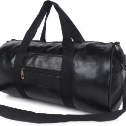 22 L Gym Duffel Bag - WATERPROOF LEATHERETTE GYM DUFFEL BAG WITH 1 SIDE POCKET FOR GIRS/BOYS. - Black-image-89