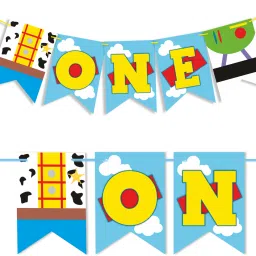 First Birthday Bunting Banner One Toy Story Theme, Party Decoration Banner-image-57