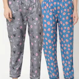 FashionRack Pack Of 2 Women Printed Lounge Pants-picture-0