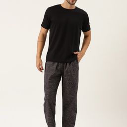 Rapra The Label Men Black Printed Lounge Pants-image-79