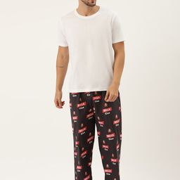 Rapra The Label Men Black Printed Lounge Pants-image-82
