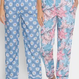 FashionRack Women Blue Pack of 2 Printed Lounge Pants-picture-34