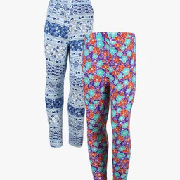 SAVAGE Girls Pack of 2 Assorted Cotton Lounge Pants-picture-1