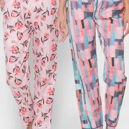 FashionRack Women Set of 2 Multi Printed Lounge Pants-image-99