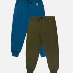 Growing Tree Kids Pack of 2 Cotton Biowash Anti Microbal Joggers-image-34