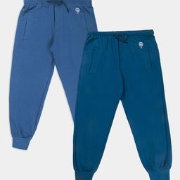 Growing Tree Unisex Kids Pack of 2 Cotton Bio Wash Anti Microbial Jogger Lounge Pants-image-44