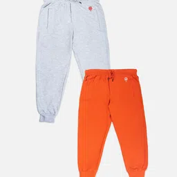 Growing Tree Unisex Kids Cotton Set Of 2 Bio Wash Anti Microbial Jogger Lounge Pants-image-36