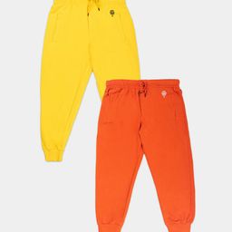 Growing Tree Unisex Kids Cotton Set Of 2 Bio Wash Anti Microbial Jogger Lounge Pants-image-35