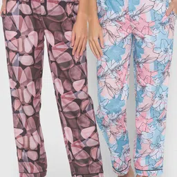 FashionRack Women Set of 2 Printed Cotton Lounge Pants-picture-17