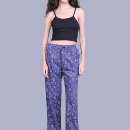 evolove Women Floral Printed Pure Cotton Lounge Pants-image-91