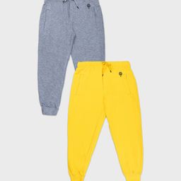 Growing Tree Unisex Kids Pack of 2 Biowash Anti Microbal Joggers-image-39