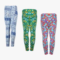 SAVAGE Kids Girls Pack Of 3 Assorted Pure Cotton Lounge Pants-image-2