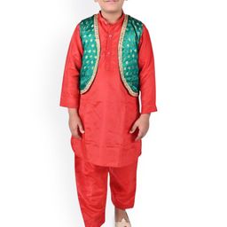 itsmycostume Boys Regular Gotta Patti Kurta with Pyjamas-42