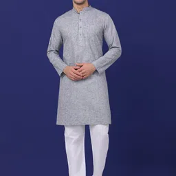 KRAFT INDIA Mandarin Collar Straight Kurta with Pyjamas-54