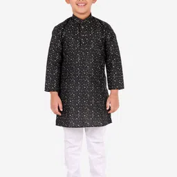 Pro-Ethic STYLE DEVELOPER Boys Black & White Printed Kurta with Pyjamas-5