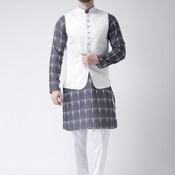 hangup plus Men Printed Kurta & Salwar With Nehru Jacket-picture-33