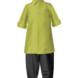 A T U N Boys Lime Green Kurta with Pyjamas-55