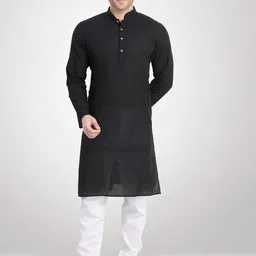 RG DESIGNERS Men Black Kurta with Pyjamas-image-98
