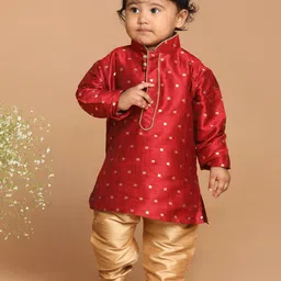 VASTRAMAY Boys Maroon Kurta with Pyjamas-38